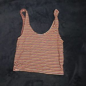 Striped, cropped tank top